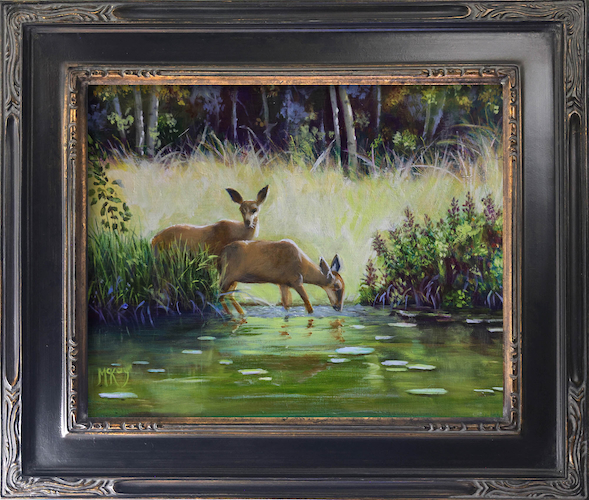 Fawn At Pond 8x10 $450 at Hunter Wolff Gallery